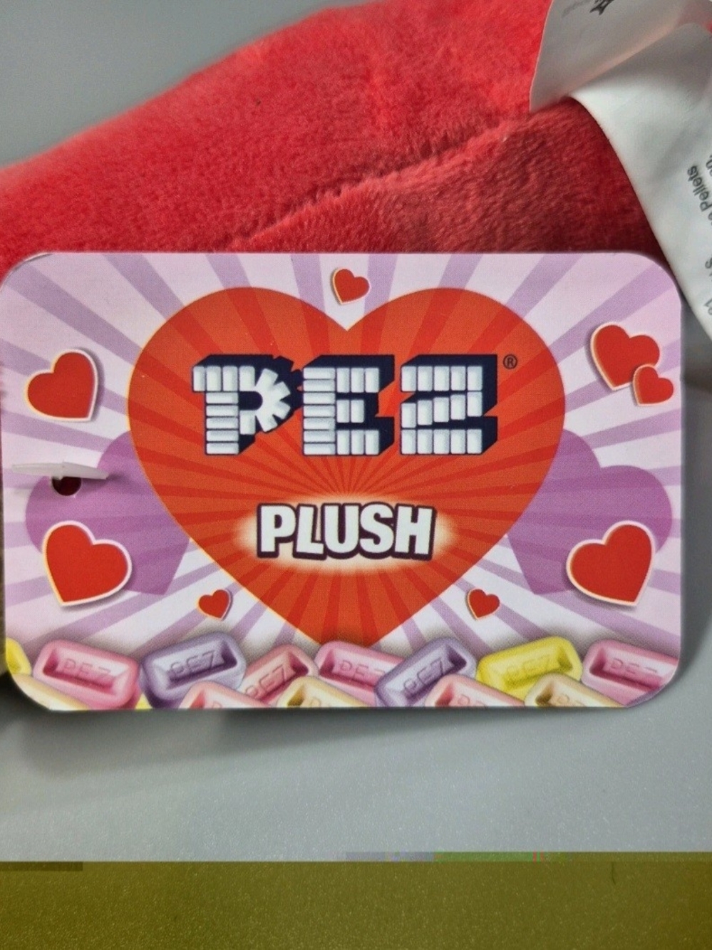 PEZ 2022 Valentine Plush Bear New With Tag Pre Loved - Picture 3 of 6